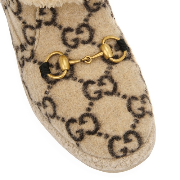 BRAND NEW IN BOX GUCCI REAL WOOL LAME GG MONOGRAM HORSEBIT BOOTS - Picture 6 of 7